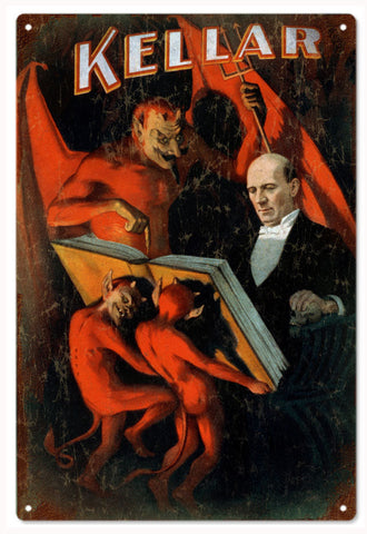 Vintage Kellar Magician Metal Sign