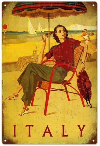 Vintage Italy Vacation Metal Sign