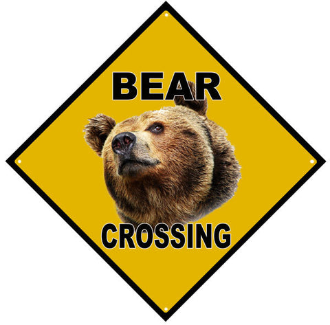 Bear Crossing Metal Sign