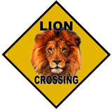 Lion Crossing Metal Sign