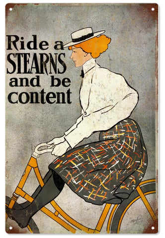 Vintage Stearns Bicycle Metal Sign