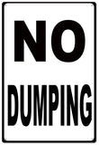 No Dumping Metal Sign