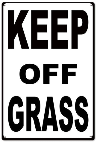Keep Off Grass Metal Sign