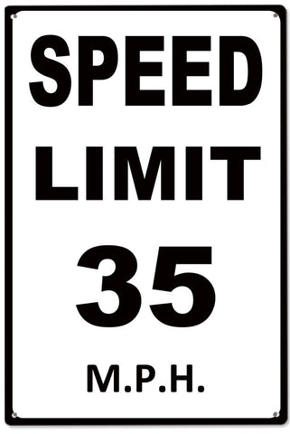 Speed Limit 35 MPH Metal Sign