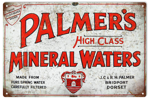 Vintage Mineral Water Metal Sign