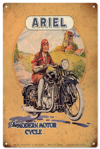 Vintage Ariel Motorcycle Metal Sign