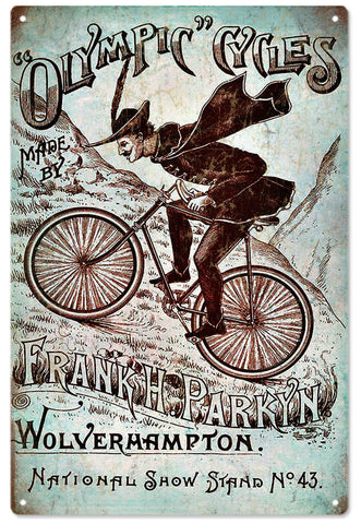 Vintage Olympic Cycles Bicycle Metal Sign