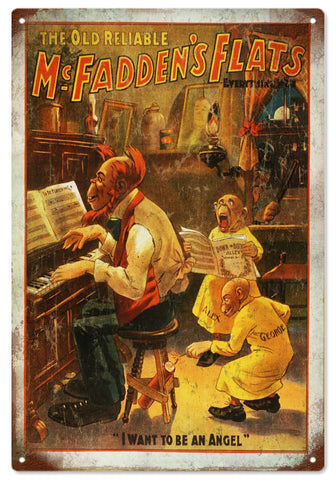 Vintage McFaddens Flats Circus Metal Sign