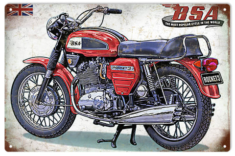 Vintage BSA Motorcycle Metal Sign