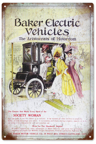 Vintage Electric Vehicle Metal Sign