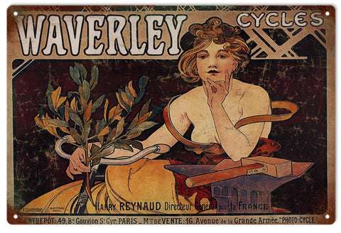 Vintage Waverley Cycles Metal Sign