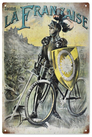 Vintage La Francaise Bicycle Metal Sign
