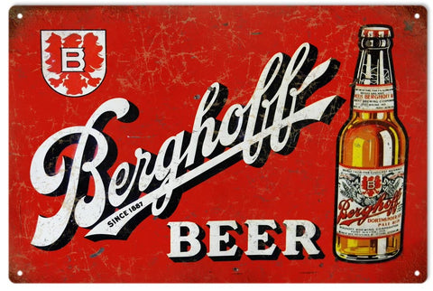 Vintage Berghoff Beer Metal Sign