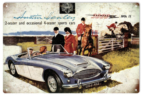 Vintage Austin Healey 3000 Metal Sign