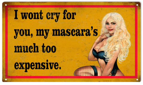 Vintage Blond Pinup Girl Metal Sign