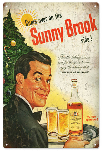 Vintage Sunny Brook Whiskey Metal Sign