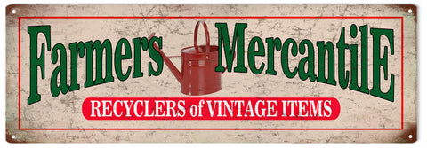 Vintage Farmers Mercantile Metal Sign