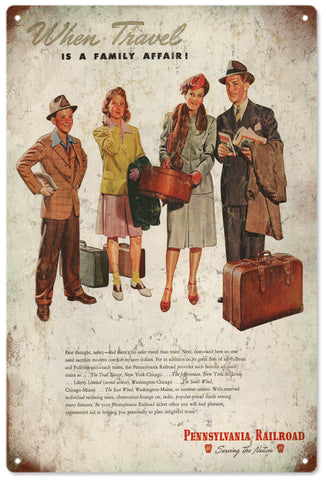 Vintage Pennsylvania Railroad Metal Sign