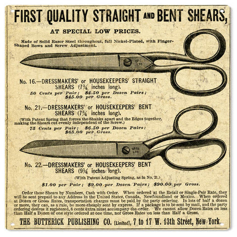 Vintage Shears Cutters Metal Sign