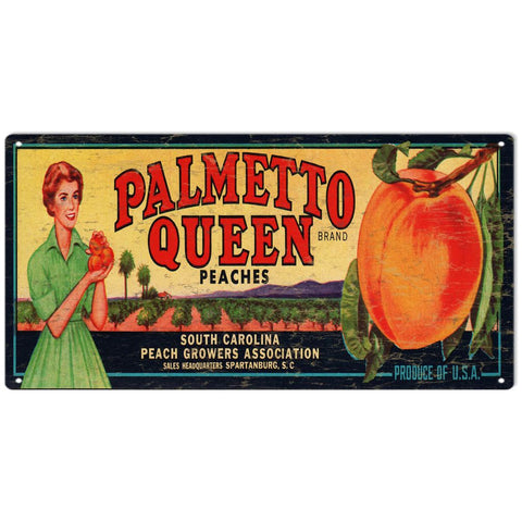 Vintage Palmetto Peaches Metal Sign