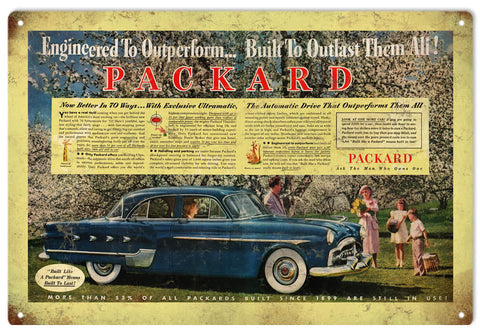 Vintage Packard Automobile Metal Sign