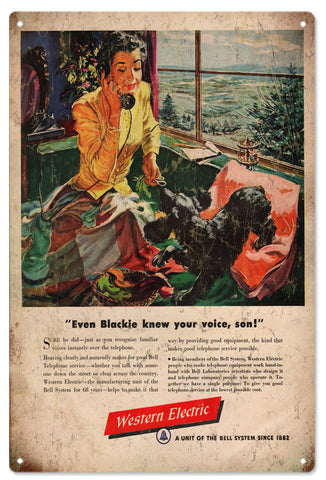 Vintage Western Electric Telphone Metal Sign