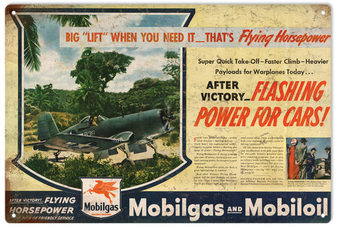 Vintage Mobilgas And Mobiloil Metal Sign