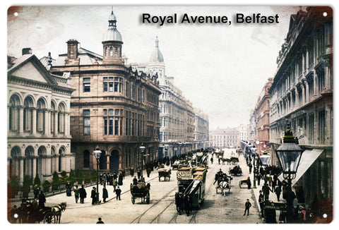 Vintage Royal Avenue Belfast City Metal Sign
