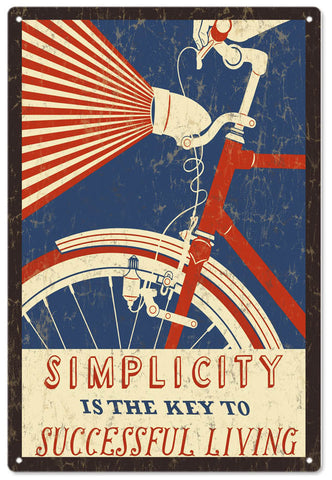 Vintage Simplicity Bike Metal Sign