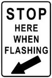 RR-102 Stop When Flashing Metal Sign