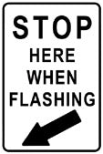 RR-102 Stop When Flashing Metal Sign