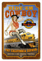 RR-13VS Ride Em Cowboy Ride metal sign