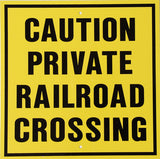 RR-13 Caution Private Railroad Metal Sign