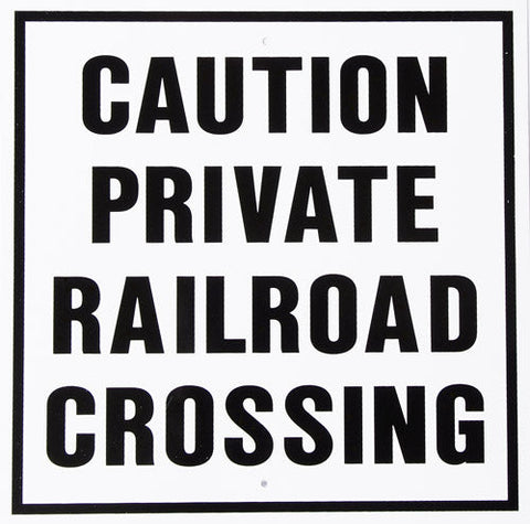 RR-14 Caution Private Railroad Metal Sign