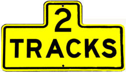 RR-18Y 2 Track Railroad Metal Sign