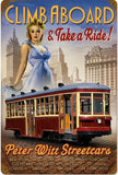RR-19VS Climb Aboard & Take a Ride Climb Aboard & Take a Ride Pin up Girl Metal Sign