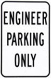 RR-21 Engineer Parking Only Railroad Metal Sign