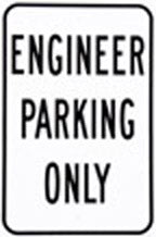 RR-21 Engineer Parking Only Railroad Metal Sign