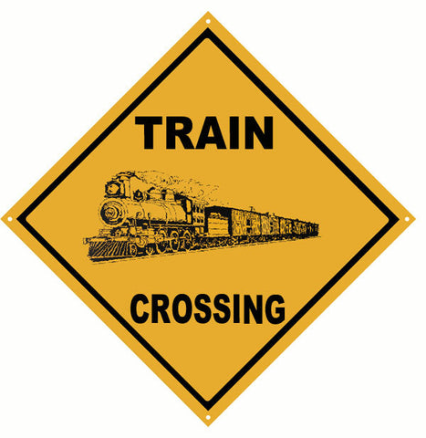 Train Crossing Metal Sign