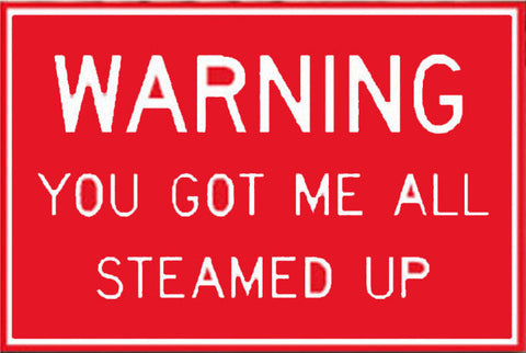 RR-50 WARNING YOU GOT ME ALL STEAMED UP Metal Sign
