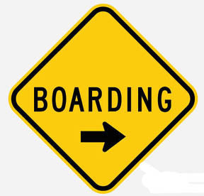 RR-5 Boarding Metal Sign