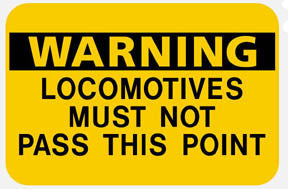 RR-8 Warning Locomotives Railroad Metal Sign