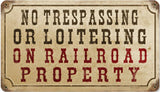 RR-98 No Trespassing Railroad Metal Sign
