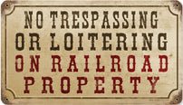 RR-98 No Trespassing Railroad Metal Sign