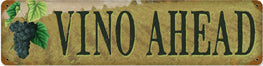 RRW-8 VINO AHEAD VINO Metal Sign