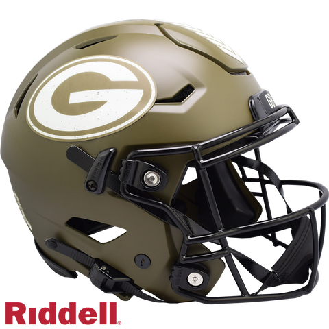 Green Bay Packers Helmet Riddell Authentic Full Size SpeedFlex Style Salute To Service 2022