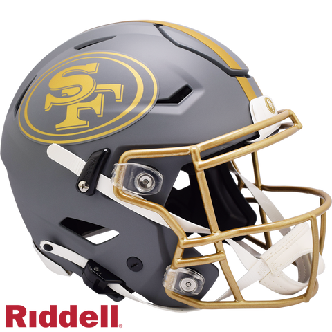 San Francisco 49ers Helmet Riddell Authentic Full Size SpeedFlex Style Slate Alternate