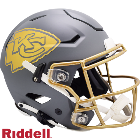 Kansas City Chiefs Helmet Riddell Authentic Full Size SpeedFlex Style Slate Alternate
