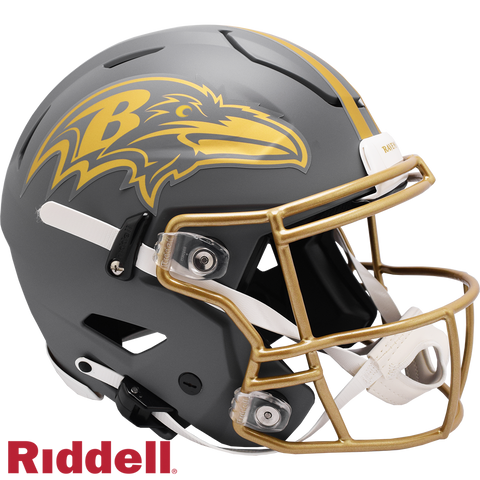 Baltimore Ravens Helmet Riddell Authentic Full Size SpeedFlex Style Slate Alternate