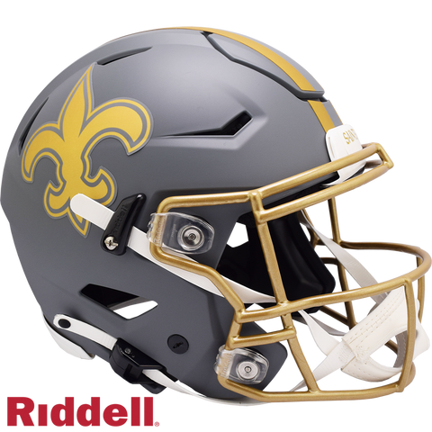 New Orleans Saints Helmet Riddell Authentic Full Size SpeedFlex Style Slate Alternate